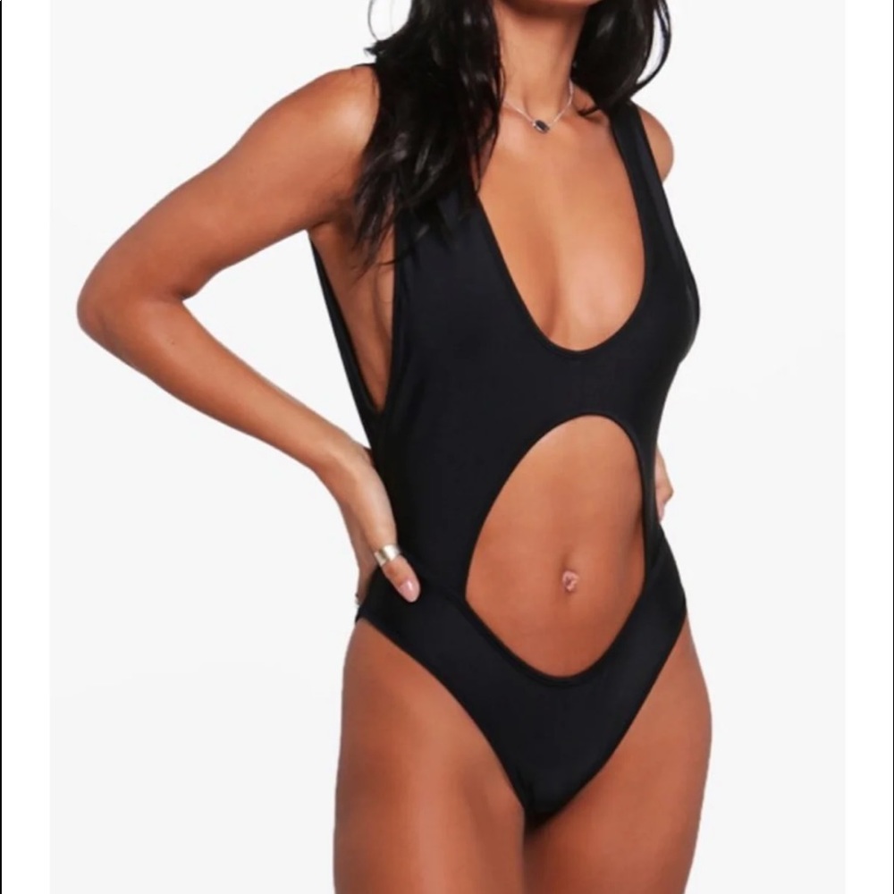 Black Extreme Cut Out Swimsuit